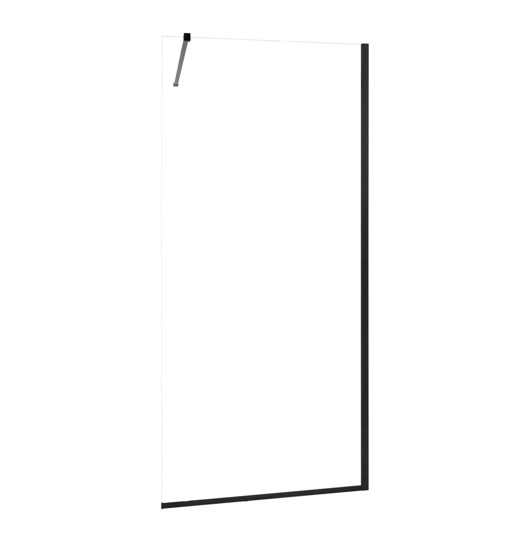 Fixed Glass Shower Panel, 34x73.6in Semi-Frameless Shower Screen, 5/16in Tempered Glass, Matte Black, Bottom Seal, Easy Install, Bathroom Modernization Default