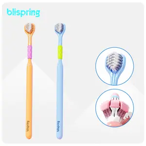 Blispring 3-Sided Toothbrush 2-Pack | Ultra Soft Bristles for Sensitive Teeth | All-in-One Design Cleans Teeth in Half The Time | 360° Deep Cleaning for Adults and Kids Oral Cleanser 1 Pcs(2-Pack) toothbrush