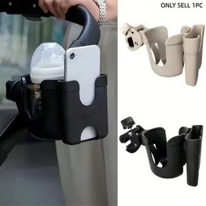 Two-In-One Stroller Cup Holder, Baby Carriage Cup Holder, Child Stroller Water Bottle Phone Stand, Anti-Slip Stroller Accessory, 1 Piece Set