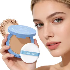 Long-Lasting Oil Control Powder Foundation,Waterproof & Sweatproof, LightweightBreathable Makeup, Matte Finish Beauty FacePowder Box, Makeup Setting Powder