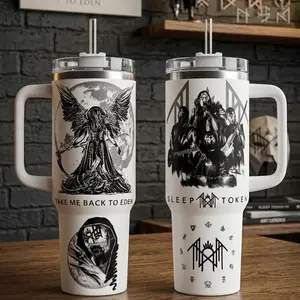 Sleep Token Band Tumbler 40oz 20oz Rock Music Custom Cup 40 oz Tumbler With Handle, Tumbler 20oz No Handle, Gifts For Fans