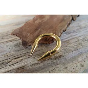 12G 10G 8G Gold IP Horseshoe Long 8mm Spike Surgical Steel Barbell Piercing 12G (2.0mm) 10G (2.5mm) Septum