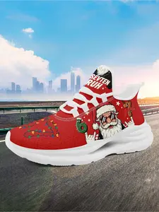 Men’s Christmas 67 Holiday Low-Top Casual Sneakers, Graphic Print Sneakers, Plus Size Fashion Trend Shoes with Midsole Suspension Technology, Lightweight Soft Sole Sports Trainers, Perfect for Daily Wear, Outdoor, Walking, and Travel