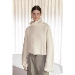 KIM CASHMERE-BLEND SWEATER | cosmic latte