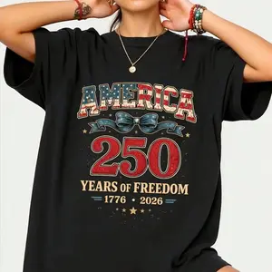 250 Years Anniversary America 1776-2026 USA 250th Birthday T-Shirt, Patriotic American Gift, USA Independence Day Graphic Tee