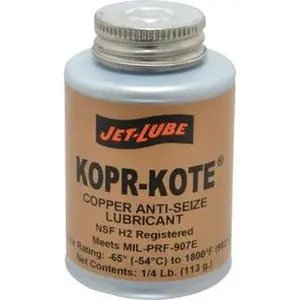 Jet-Lube 0.25 Lb Can Copper/Graphite High-Temperature Anti-Seize Lubricant -65 to 1800°F, Copper/Bronze Base, Food Grade, Water Resistant (10055)