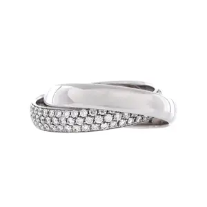 Pre-owned Tiffany & Co. Paloma's Melody 2 Band Ring 18K White Gold and Diamonds by Rebag