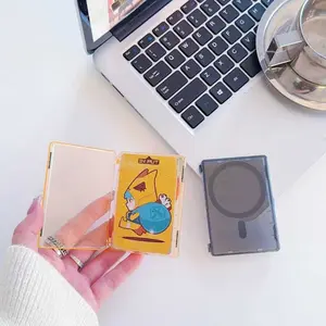 This Tiny MagSafe Card Holder Changed My Life!Left & Right Open Flip Design, Secure Fit for 1 Credit Card, Transparent Shockproof Case for iPhone Users