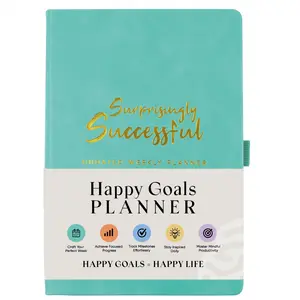 Surprisingly Successful Happy Goals Planner, Undated Weekly and Monthly - Goal Planning Journal A5 Goal Planner Blank Weekly Monthly Undated with 30 Day Challenge, Plans for a Happy Life, A5, Turquoise