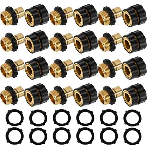 6 Pack / 12 Pack 3/4 Inch Garden Hose Quick Connect, Quick Connect Garden Hose Fittings, Male and Female Water Quick Release Hose Connector