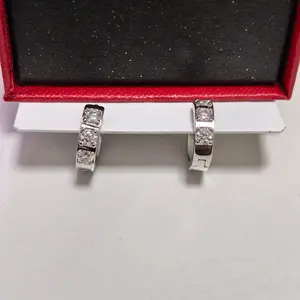 Sparkle Moissanite Hoops - Shiny D Color Gemstone Hoop Earrings Daily Wear