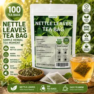 LVSEFOD Premium Nettle Leaf Tea Bags, 5.29oz (1.5g X 100 Bags), Made From Natural Nettle Leaves And Corn Fiber. This Herbal Tea Is Perfect for Afternoon Tea. A Healthy Choice These Tea Bags Are Free Of Additives And Caffeine,Making Them An Ideal Gift