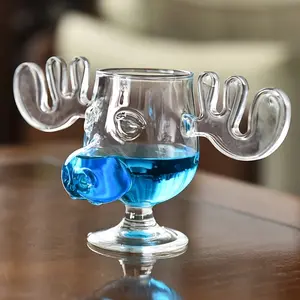 A National Satire Magazine Christmas Holiday Griswold Elk Cup, 8 Oz, Borosilicate Glass, Transparent