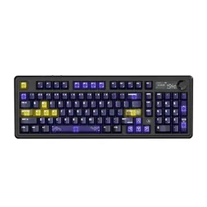 AK980 V2 PRO configuration wireless mechanical keyboard, Led backlit keyboard, AJAZZ litchi switch dual 8K game keyboard 1.14 HD TFT color screen volume knob office keyboard RGB DIY multi scene application