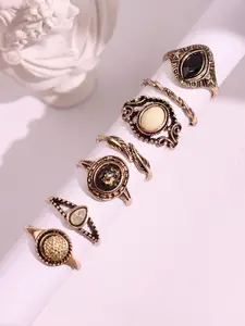 7 Piece Set Vintage Elegant Fashion Exquisite Rings For Women's Day Party Everyday Commuter Casual Versatile Jewelry