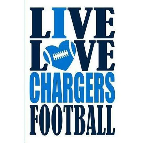 USED Book - Live Love Chargers Football Journal: A Lined Notebook for the Los Angeles Chargers Fan, 6x9 Inches, 200 Pages. Live Love Football in Navy and I Heart by Writedrawdesign  - english