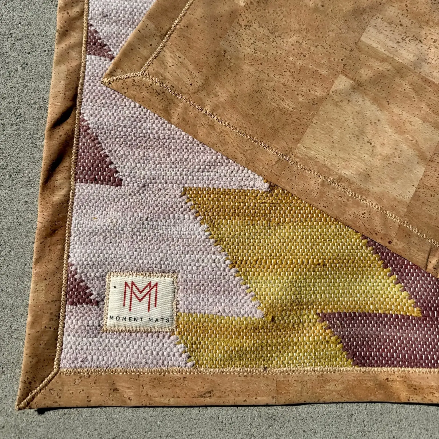 Original Moment Mat - Mustard Handwoven Meditation Mat with Cork Base