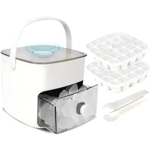 Reusable Ice Cube Tray Set with Lid & Storage Bin for Freezer, Ice Maker Mold with Ice Tongs, Leakproof Ice Container for Whiskey, Cocktail, Coffee, Beer Drinks, Practical Kitchen & Bar Utensil Gadgets