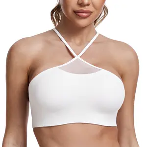 Wingslove Women's Y Back Wireless Sports Bra Low Impact Mesh Breathable Racerback Athletic Workout Padding Yoga Bras
