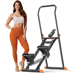 Stair Stepper with Springs, Stairt Stepper for Home Gym Exercise 3-Level Incline & 3-Level Adjustable Resistance Compact Foldable Quiet Stairmaster for Home Cardio Full-Body Workout