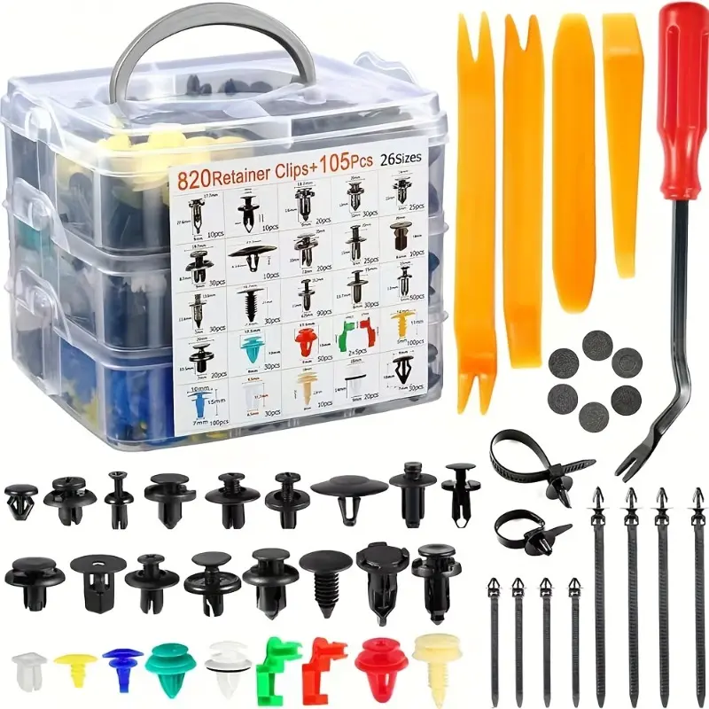 925PCS boxed buckle car bumper, door panel, mudguard, 26 repair tools, complete set of disassembly tools Automotive Accessories Car Accessory Replacement