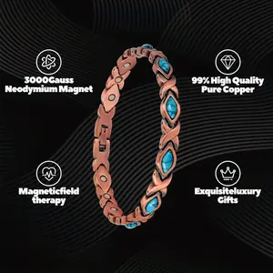 Pure copper hand-wrought ladies' magnetic adjustable length, with size measuring tools