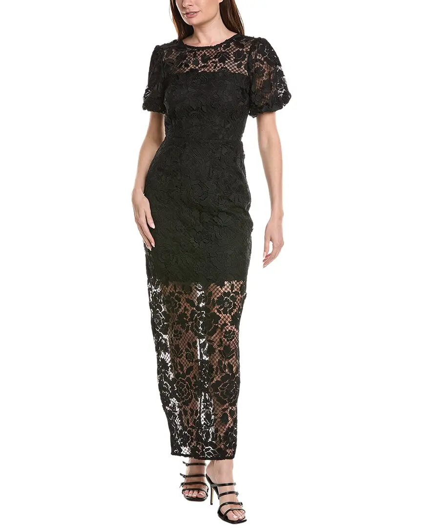 Milly Yasmin Long Rose Mosaic Maxi Dress
