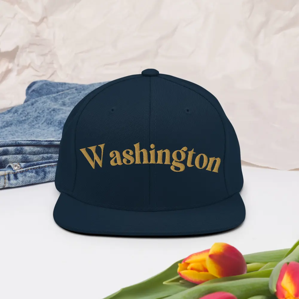 Washington Snapback Hat | Embroidered Baseball Cap | Adjustable Trucker Hat Gift