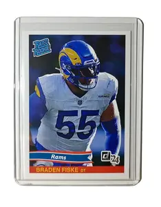 Braden Fiske Rookie 2024 Panini Rated Rookie Retro NFL #33 Card LA Rams 1 of 890