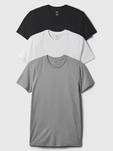 Crewneck T-Shirt (3-Pack) Color Grey White Multi