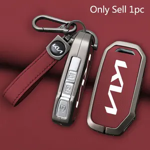 Zinc Alloy Car Key Case Cover Key Bag Shell Holder Keychain For Kia Sportage 2023 Ray Sorento Soul Telluride Cerato 2020 K5 K8 2022 Ceed Forte NIRO Seltos Accessories