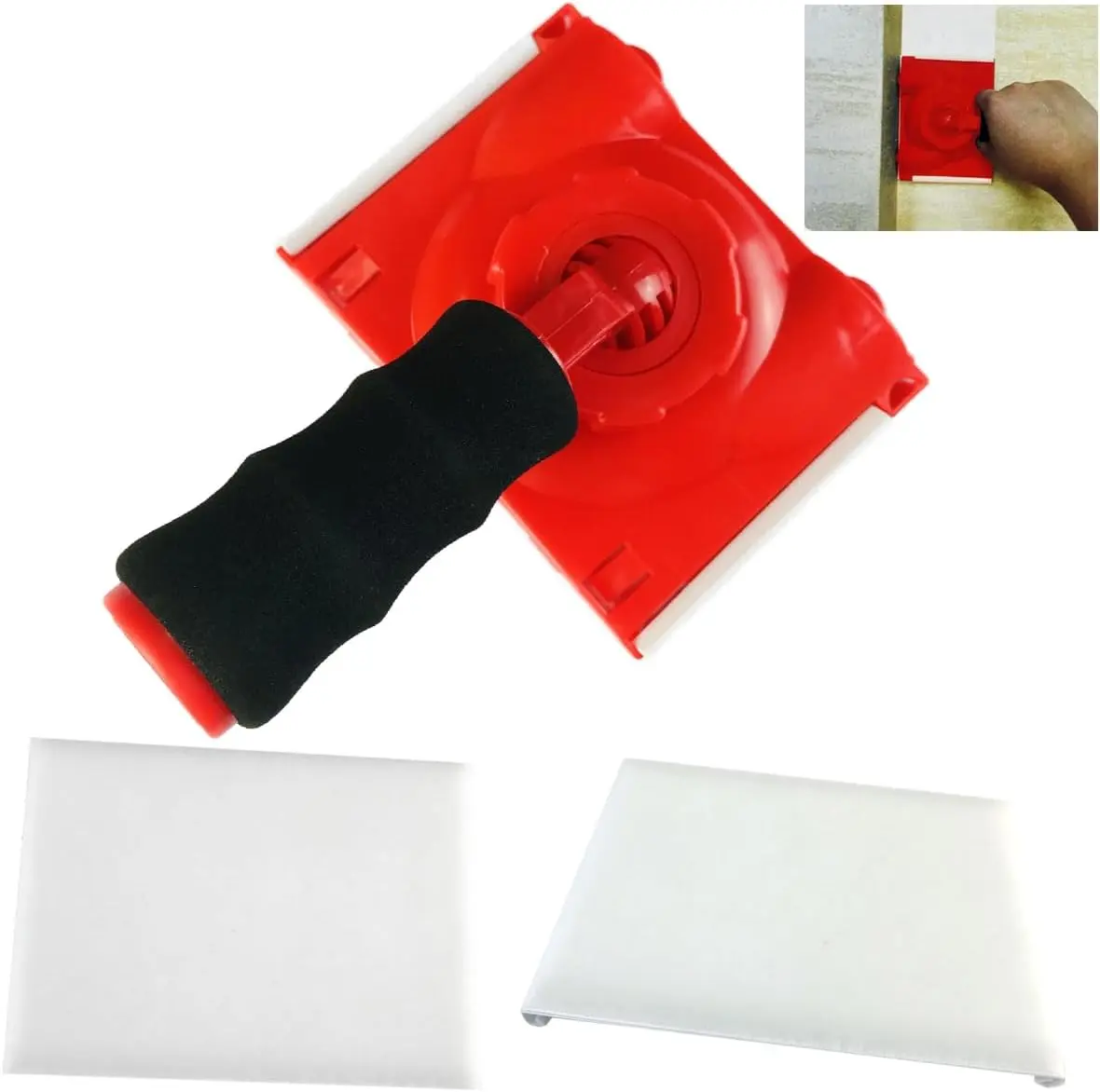 RSL43 Paint Edge Trimmer Plus Two Replace Pads Corner Walls & Ceilings Pad Painter Paint Pad Applicator Edge Painting Tool with Painter's Pad Refills Paint Edger for Wall Painting