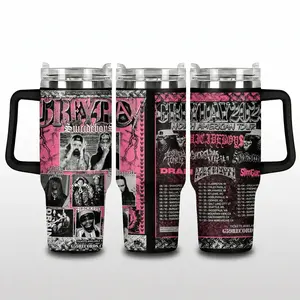 T-The Boys Grey Day 2026 North America Tour Lineup With Schedule Dates Tumbler With Handle, Stainless Steel Gift for Music Fan