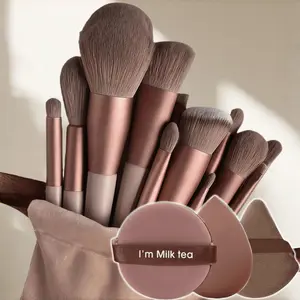 16pcs Makeup Brush Set, 13pcs Brushes + 3pcs Sponges, Soft Fluffy Professional Cosmetics, Eye Shadow Blender, Beauty Gift