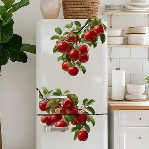 Realistic Apple Branch Refrigerator Magnet Sticker, Kitchen Home Decorative Decal, Adds Natural Vitality to Space