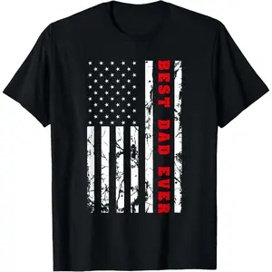 Best Dad Ever Camouflage American Flag Camo Father's Day Men T-Shirt