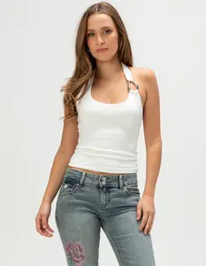 MADDEN GIRL Womens Hardware Halter Top