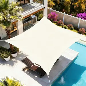 Rectangular waterproof sunshade sail, sun-insulating tarpaulin, 98% UV protection, waterproof, ideal for gardens, patios, and gazebos (rope included).