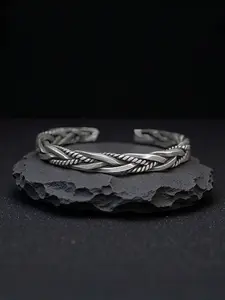 Men's Vintage Twisted Braided Open Cuff Bracelet, Gothic Style, American Retro Fashion Accessory, Essential Personalized Jewelry