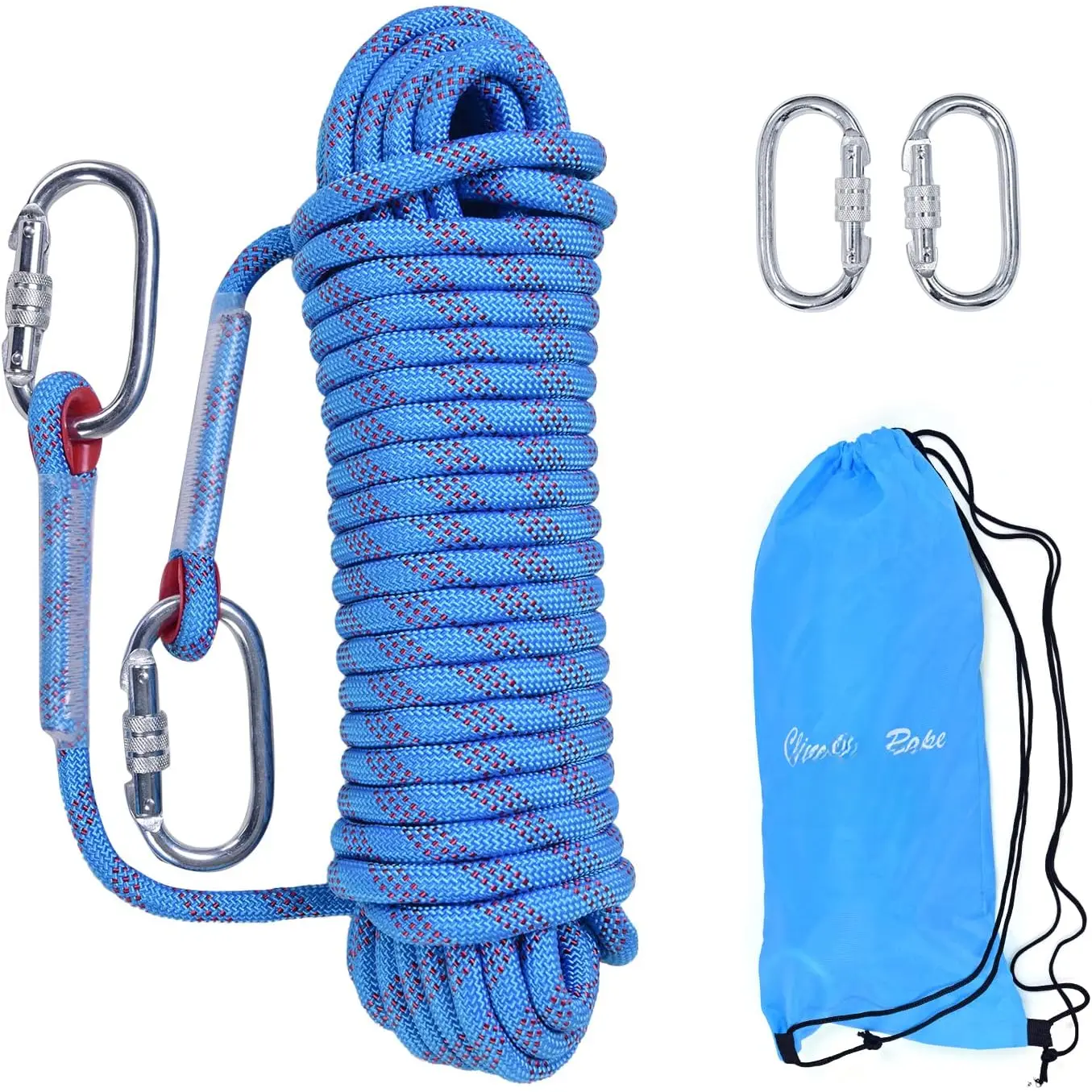 Climbing Rope, 12 mm Static Climbing Rope, 32FT(10M) 65FT(20M) 100FT(30M) 164FT(50M) Outdoor Rock Climbing Rope, Escape Rope, Rappelling Rope, Fire Rescue Parachute Rope