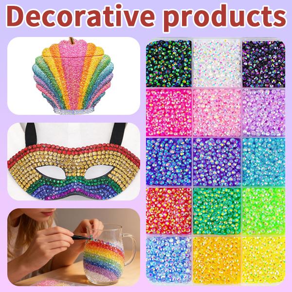 18000Pcs 15 Color 3mm Resin Jelly Rhinestones for Crafting Bedazzling, Multicolor 3mm Flatback Gems for Crafts Clothing Clothes Tumblers Shoes Nails, Flat Back Mixed Color Bulk Bedazzler Kit Jewels with Gifted Tool, jselly resin rhinestones