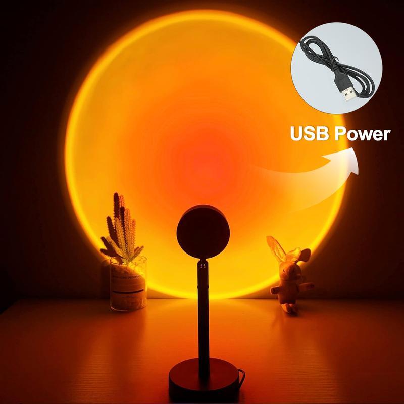 Fall Sunset Lamp Projector Light 180° Adjustable Sunset Mood Lamp, 4 Modes, Remote Control RGB Ambient Night Light for Bedroom, Gaming Room, Live Streaming Photography & Parties home wall decor party live streaming Halloween