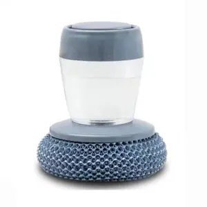 Kitchen pot brush, automatic liquid adding pot brush, Kitchen Brush, Automatic Liquid Filling Comfort Handle Soap pot brush Scrubber, Convenient Pot Scrubber for Manicure, Frying pan cleaning brush, plates, Gentle-on-the-hands cleaning brush