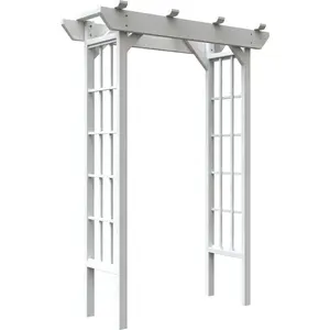 Panacea Products Decorative Chesapeake Wood Arbor - White, 26 in. Length, 76 in. Width, 84 in. Height, 50 lbs Weight, Supports Climbing Plants - Home & Garden Building Supply