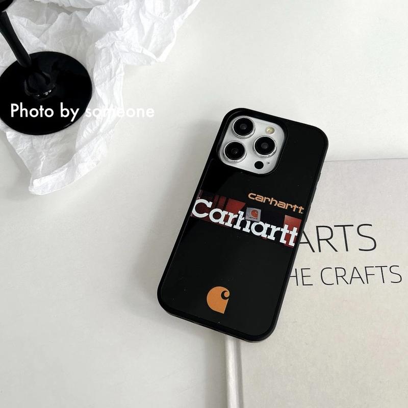 CARHARTT Mirror Phone Case – Hard Plastic Reflective Back Cover for iPhone 12 13 14 15 16 Pro & Pro Max, Stylish Anti-Scratch Protective Case