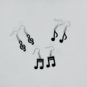 #520 Various Music Note Earrings, Casual, Music, School, Teacher, Alloy