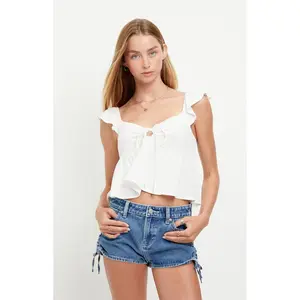 Pacsun Women's Jamie Low Rise Jean Micro Shorts Cinched Medium Blue