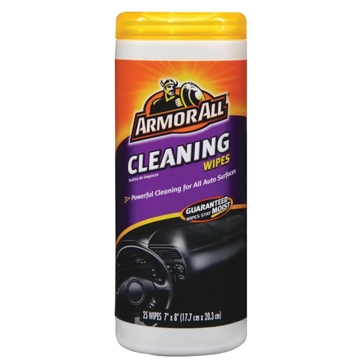 ARMOR ALL Assorted Vinyl, Leather & Rubber Cleaner Wipes - 25 Wipes, Multi-Use Interior Car Cleaner for Household & Automotive Care
