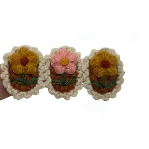 Crocheted Hairpins with Floral Pattern, Multiple Colors and Variations to Choose cozy  clip  bendy  hair cute hairstyle