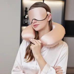 ROSEWARD 100% Mulberry Silk Neck Pillow for Travel 22 - Anti-Wrinkle Travel Pillow Made in USA for Pain Relief Sleeping